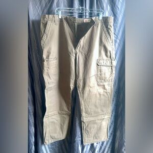 Wrangler Relaxed Fit Flex Cargo Pants Men's Size 40"x30" Brown Tech Pock…